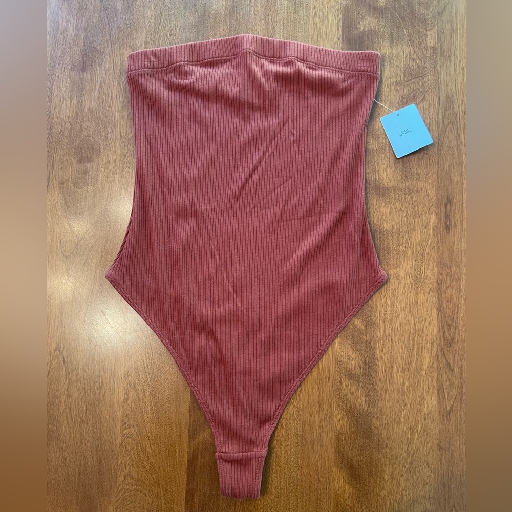 Urban Outfitters Rust Ribbed Bodysuit